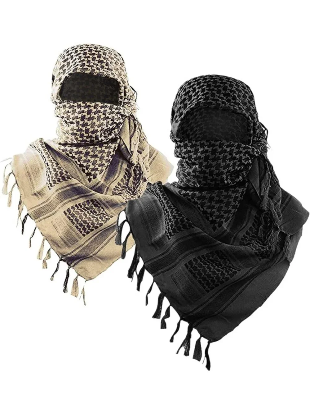 Tactical Desert Scarf - 100% Cotton Shemagh Keffiyeh Wrap for Men & Women